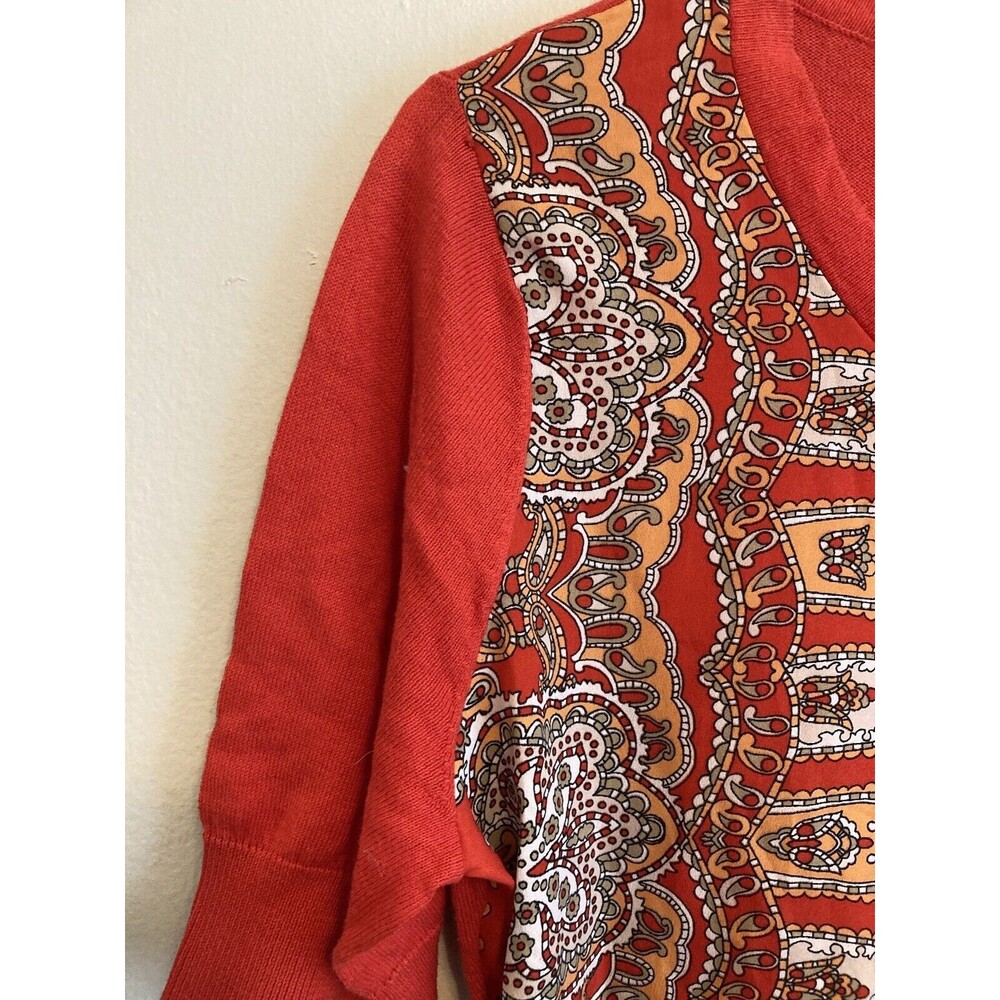 New York & Company Women’s Button Cardigan Red Floral Short Sleeve Size XS - Picture 5 of 12